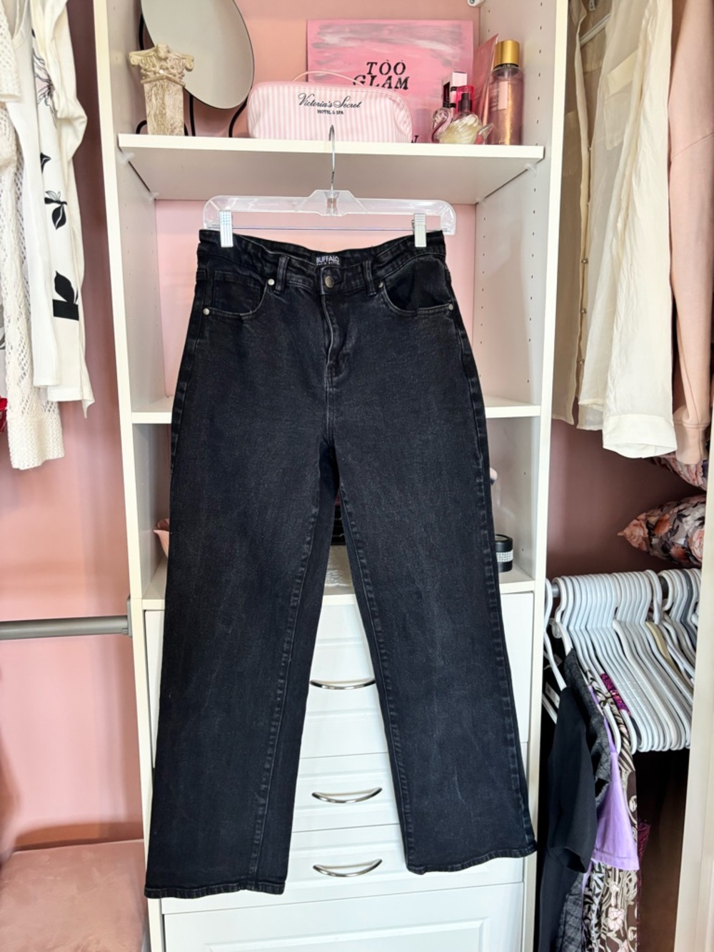 Buffalo David Bitton Black Straight-Leg Jeans